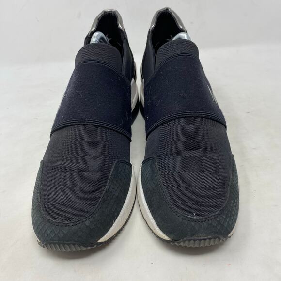 Michael Kors Felix Slip On Tainer Black White Wedge Womens Size 9 - Picture 3 of 8